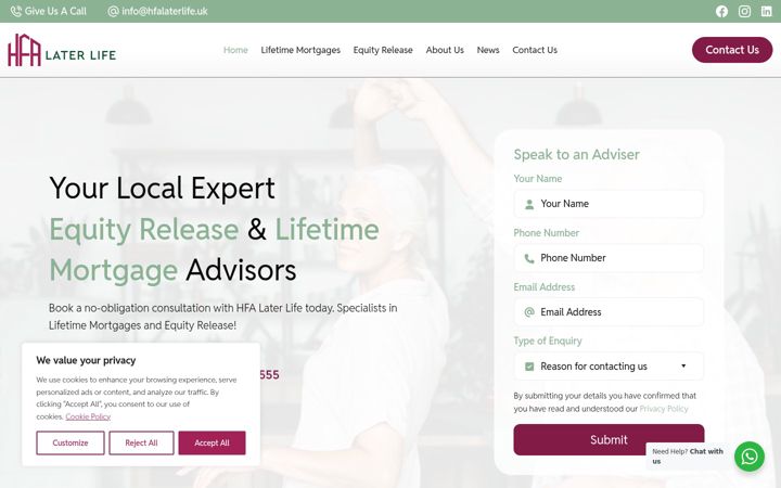 Screenshot of hfalaterlife.uk