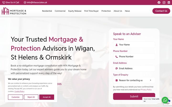 Screenshot of hfassociates.uk