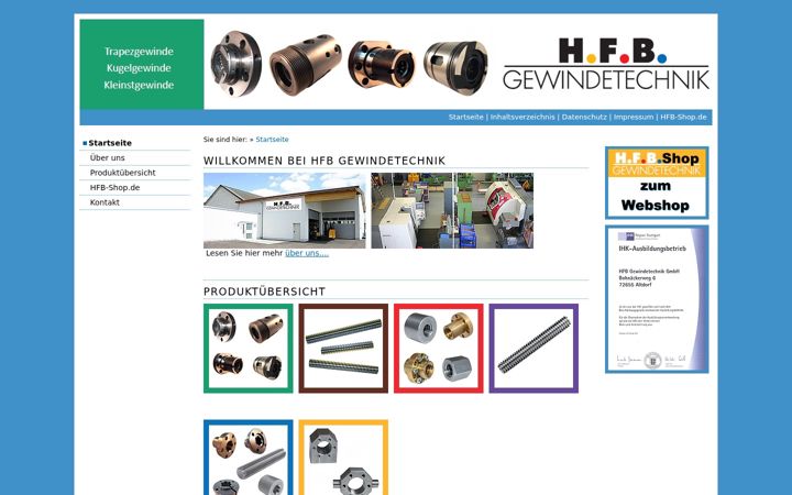 Snímek obrazovky hfb-gewindetechnik.de