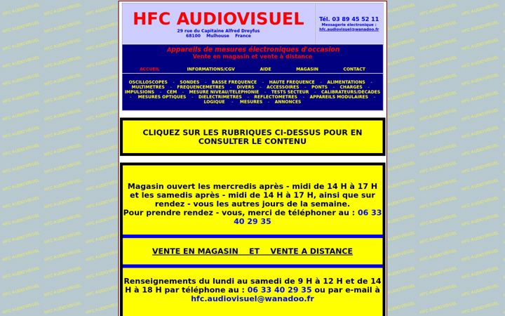 Screenshot of hfc-audiovisuel.com