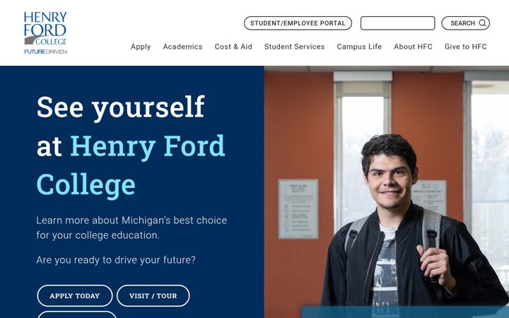 Screenshot of hfcc.edu