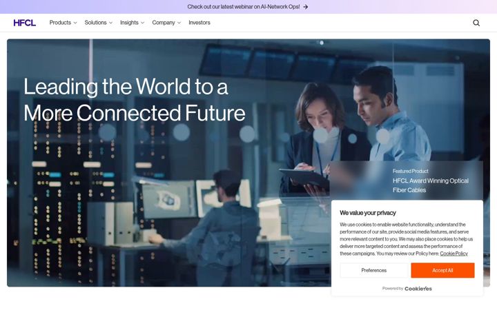 Screenshot of hfcl.com