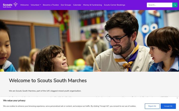 Screenshot of hfdscouts.org.uk
