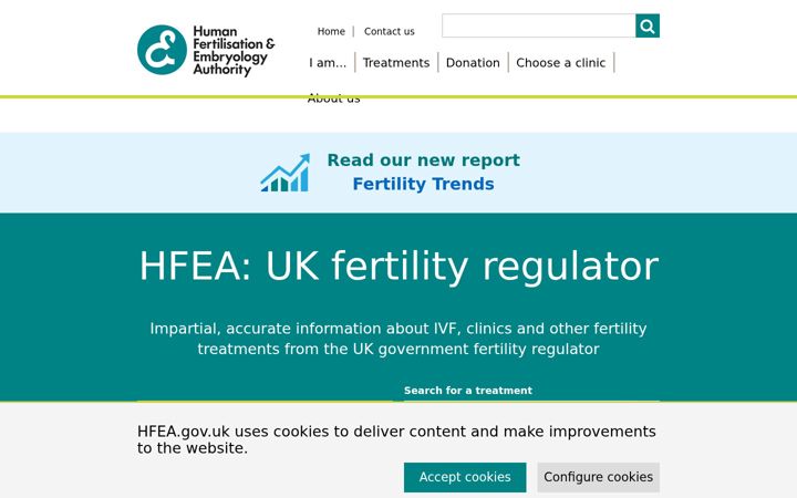 Screenshot of hfea.gov.uk