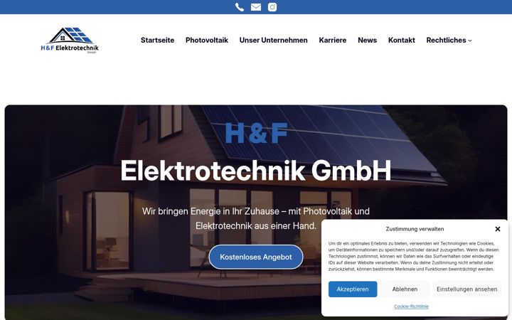 Screenshot of hfelektro.com