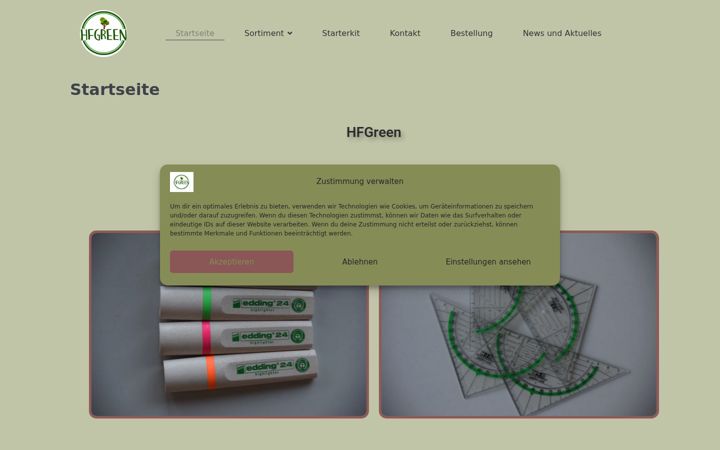 Screenshot of hfgreen.de