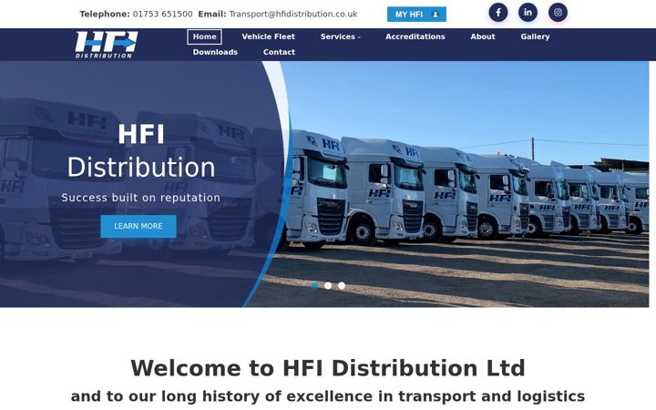 Screenshot of hfidistribution.co.uk