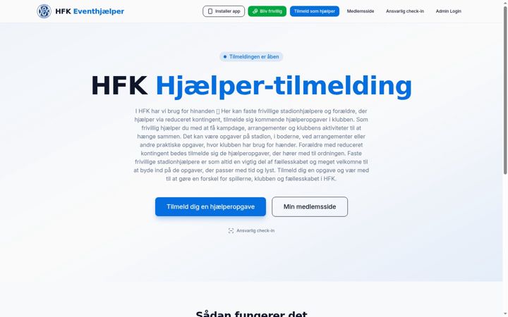 Screenshot of hfkfrivillig.dk