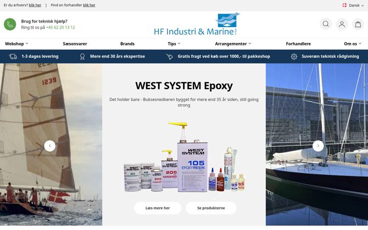 Screenshot of hfmarine.dk
