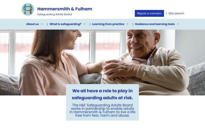 Screenshot of hfsafeguardingadults.org.uk