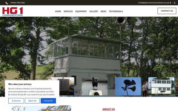 Screenshot of hg1communications.co.uk