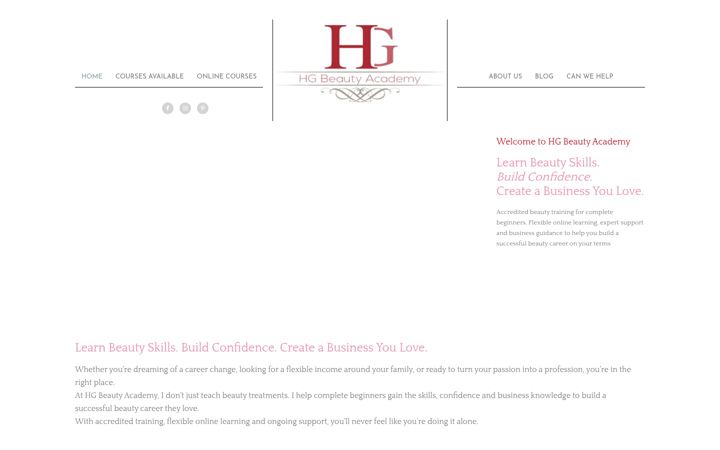Screenshot of hgbeautyacademy.co.uk