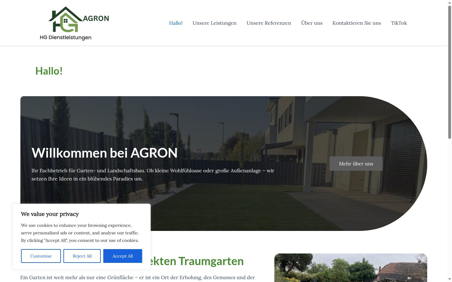 Screenshot of the consent banner shown before any interaction