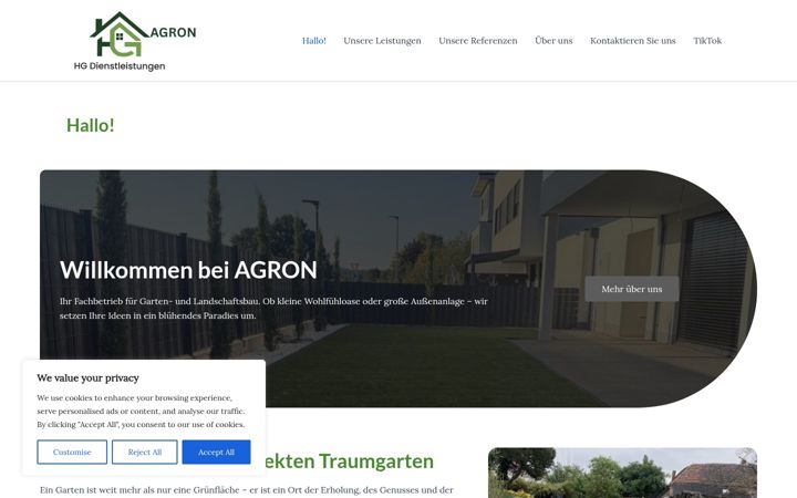 Screenshot of hgdienstleistungenagron.de