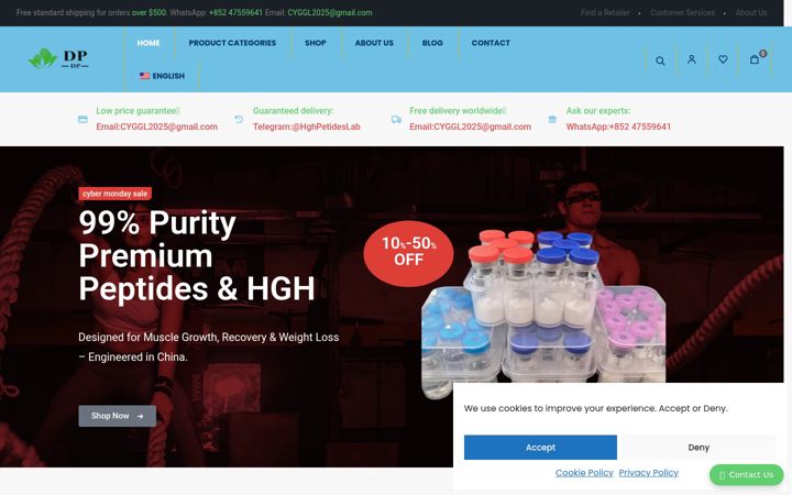 Screenshot of hghpeptideslab.com