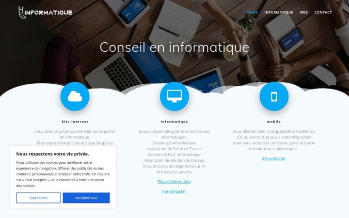 Screenshot of hginformatique.fr