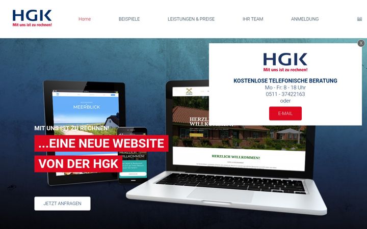 Screenshot of hgk-website.de