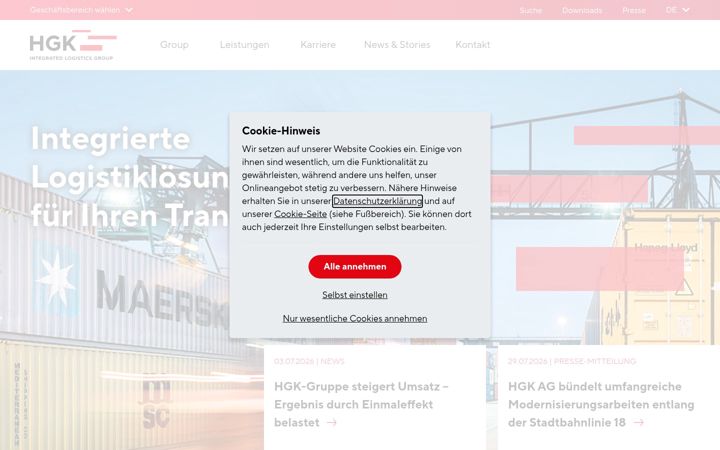 Screenshot of hgk.de