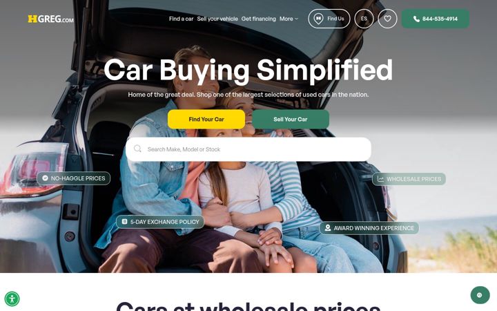 Screenshot of hgreg.com