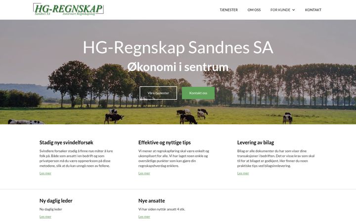 Screenshot of hgregnskap.no