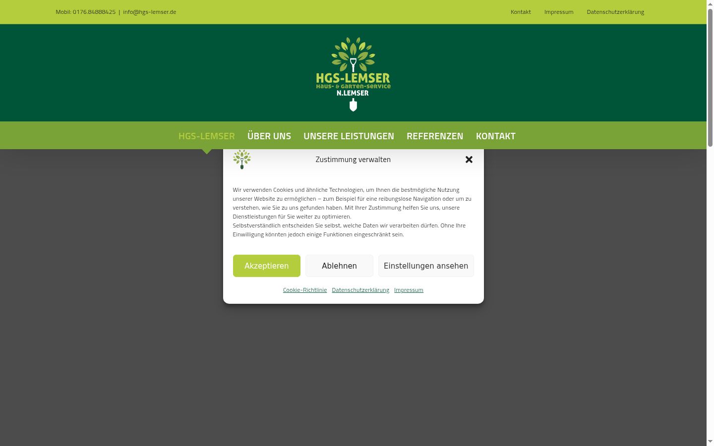 Screenshot of the consent banner shown before any interaction