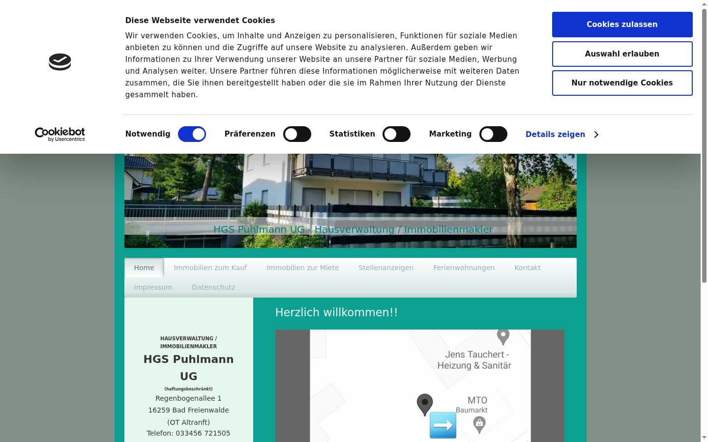 Screenshot of the consent banner shown before any interaction