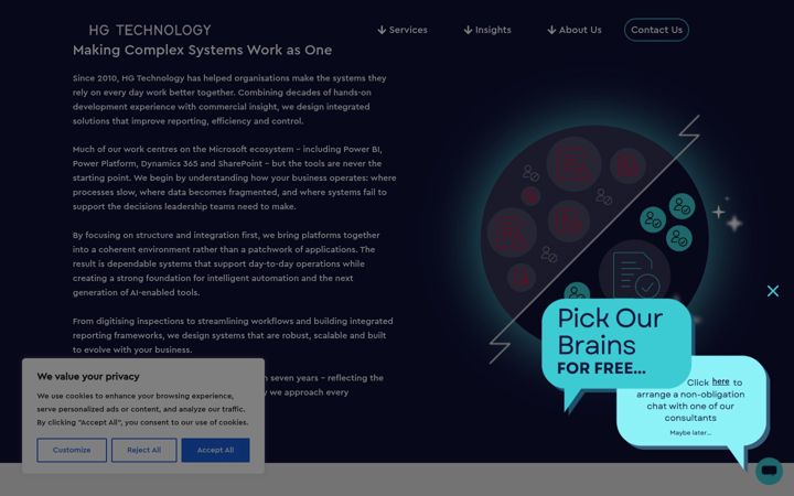 Screenshot of hgtechnology.co.uk