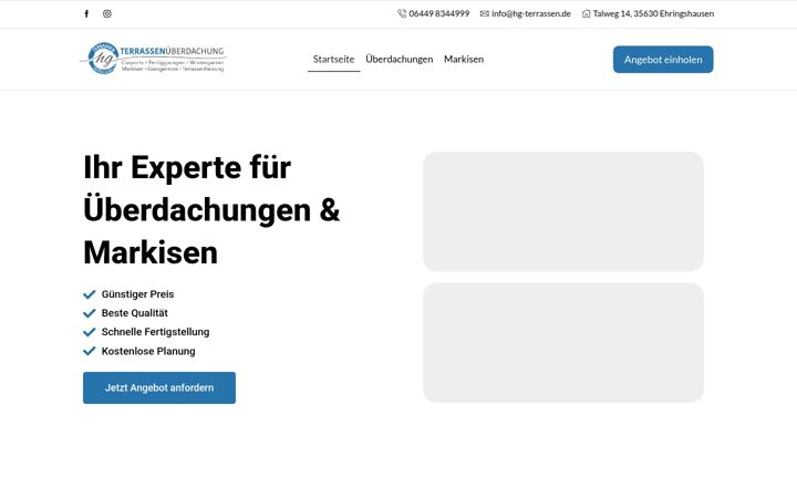 Ekraanipilt saidist hgterrassenueberdachung.de