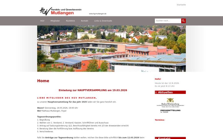 Screenshot of hgvmutlangen.de