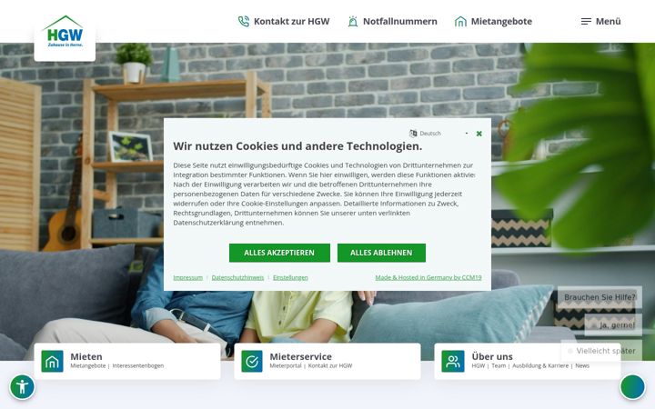 Screenshot of hgw-herne.de