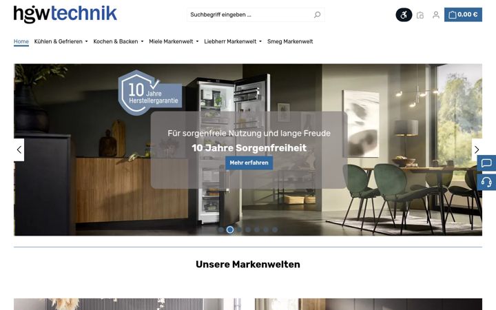 Screenshot of hgw-technik.de