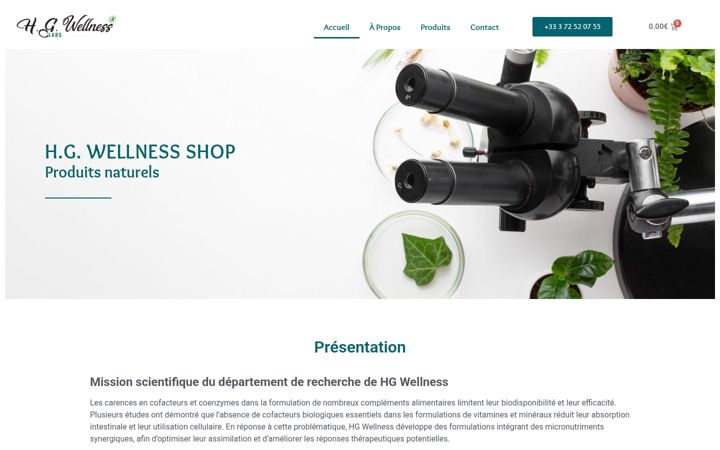 Screenshot of hgwellness-shop.com