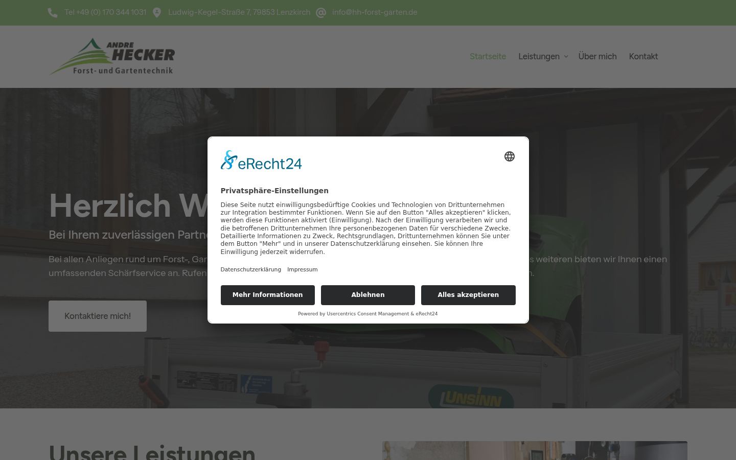 Screenshot of the consent banner shown before any interaction