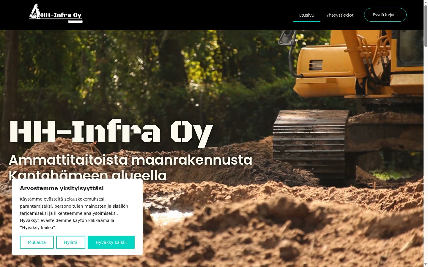 Screenshot des Einwilligungsbanners vor jeglicher Interaktion