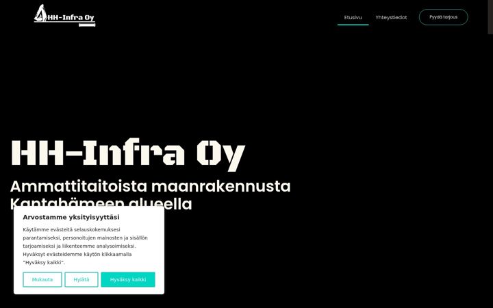 Screenshot of hh-infra.fi