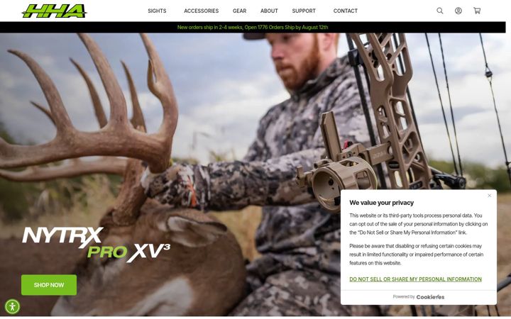 Screenshot of hhasports.com