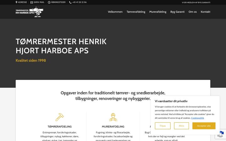 Screenshot of hhharboe.dk