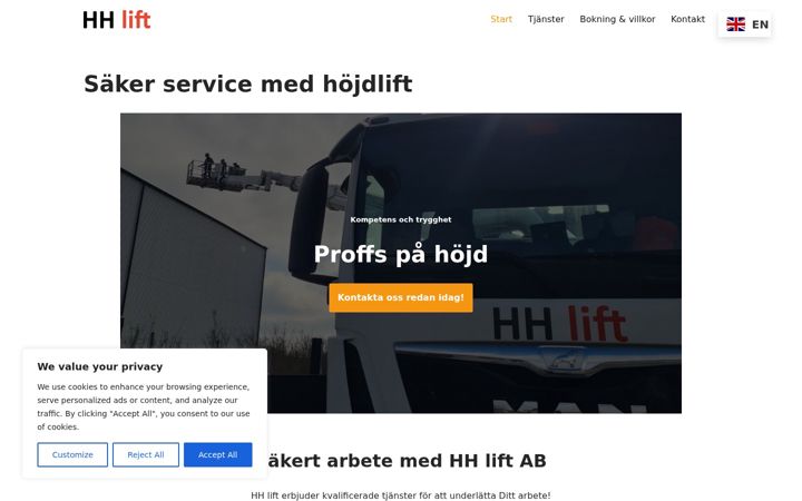 Screenshot of hhlift.se
