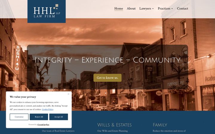 Screenshot of hhllawfirm.com