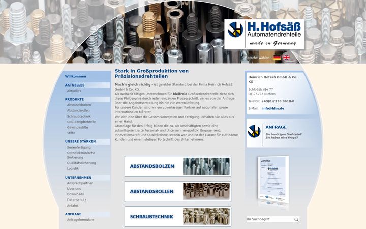 Screenshot of hhn.de
