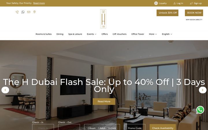 Screenshot of hhoteldubai.com
