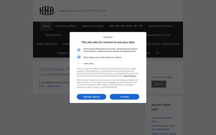 Screenshot of hhrmahotelbali.com