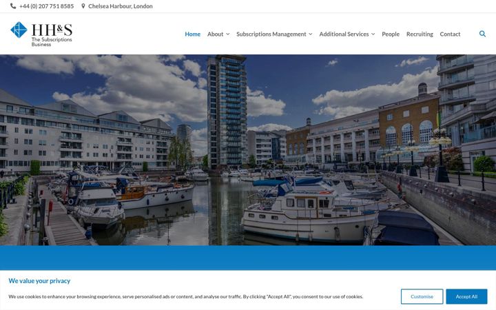 Screenshot of hhs.co.uk