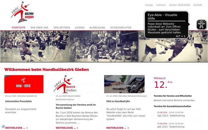 Screenshot of hhv-giessen.de