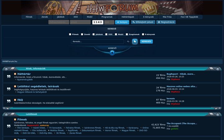 Screenshot of hhwforum.hu