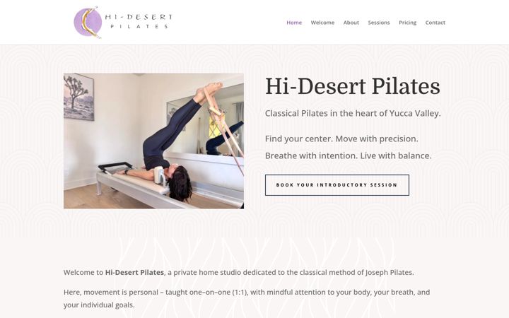 Screenshot of hi-desertpilates.com