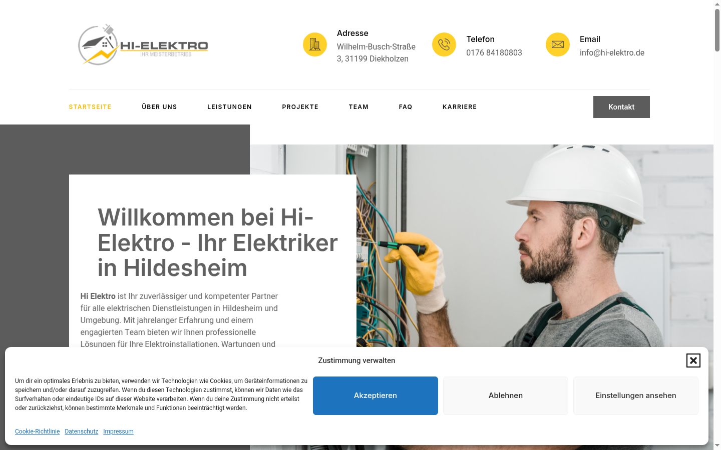 Screenshot del banner di consenso mostrato prima di qualsiasi interazione