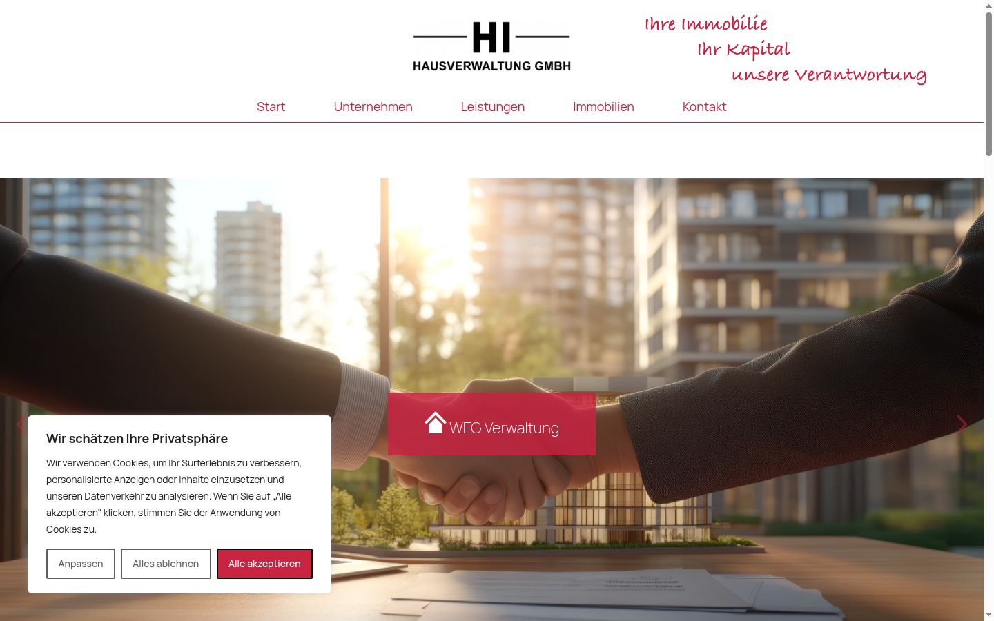 Screenshot del banner di consenso mostrato prima di qualsiasi interazione
