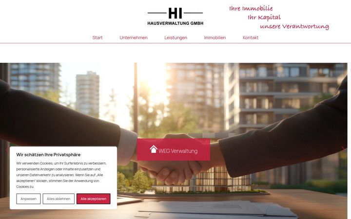 Screenshot of hi-hausverwaltung.de