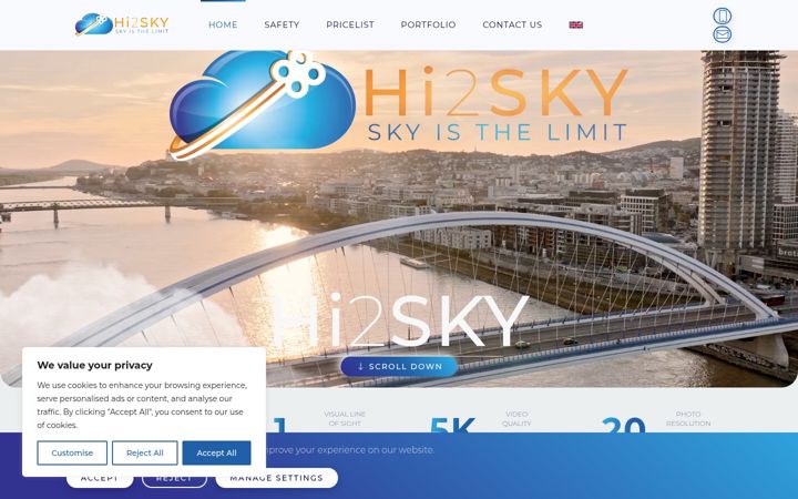 Screenshot of hi2sky.com